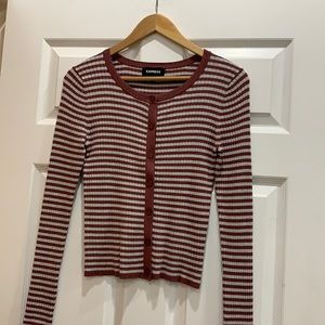 Express Button Down Ribbed Cardigan | Size M